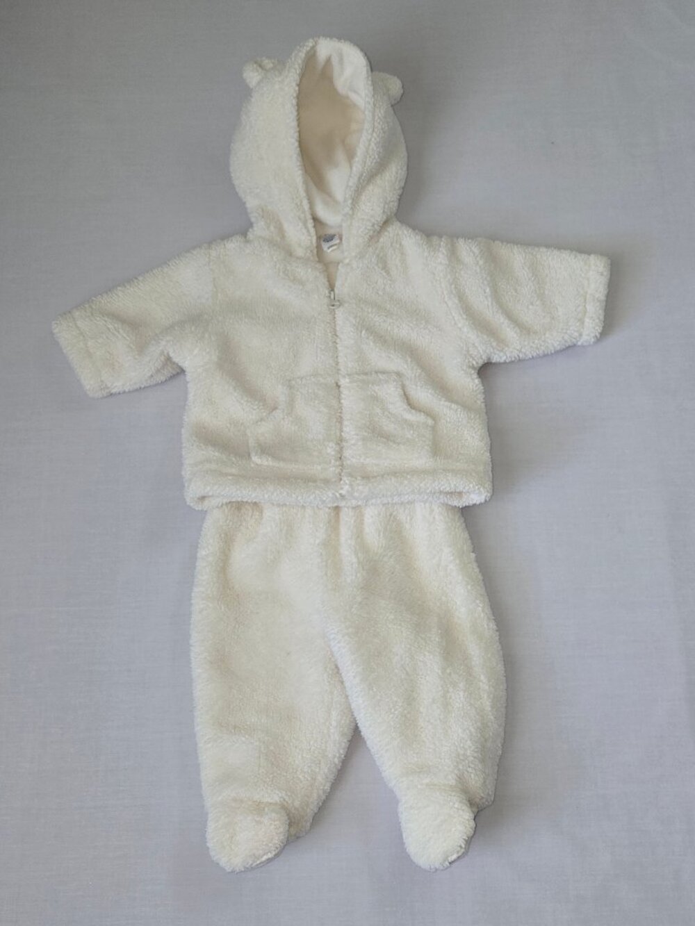 Baby Gap Newborn Ivory Sherpa Hooded Jacket Pants Set